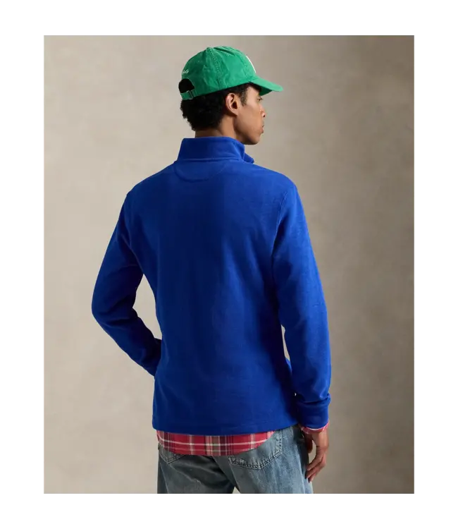 PRL Double Knit Jacquard 1/2 Zip Pullover w/ Contrast Collar