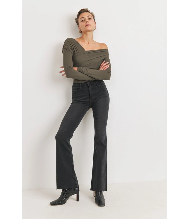 Just Black High Rise Scissor Cut Flare Jeans