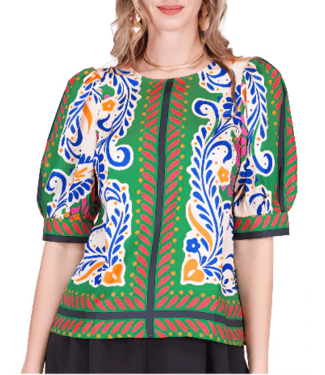 Jade Melody Tam Short Sleeve Top