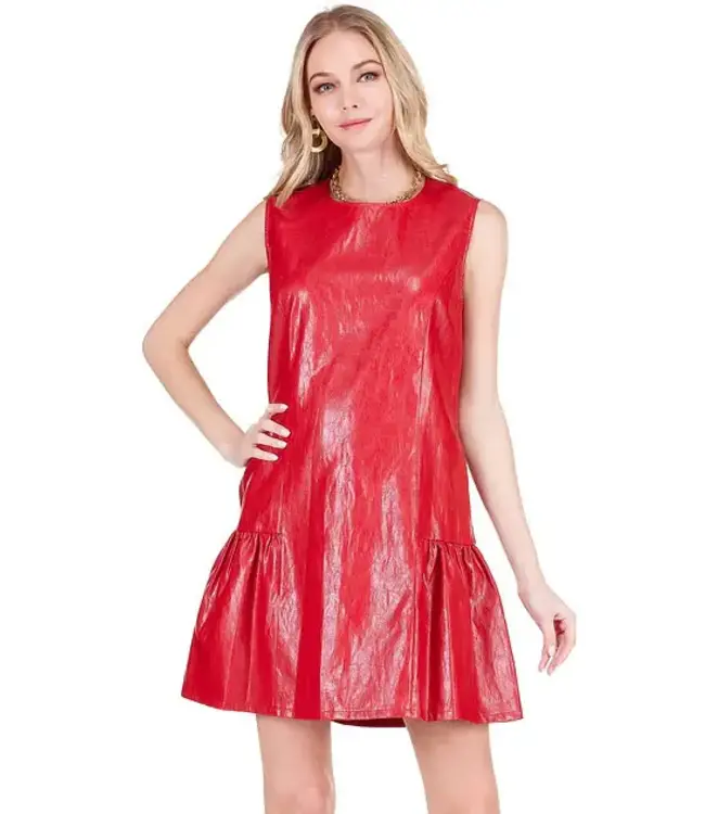 Joy Joy Flounced Hem Sleeveless Dress