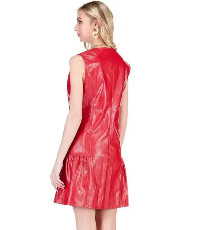 Joy Joy Flounced Hem Sleeveless Dress