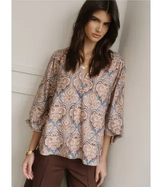 Current Air Boho Printed Long Sleeve Blouse
