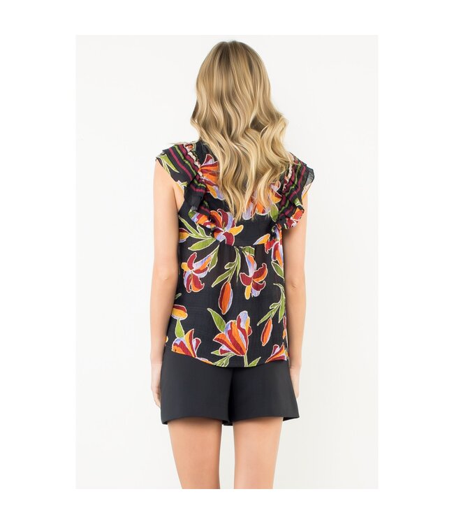THML Flutter Sleeve Floral Top