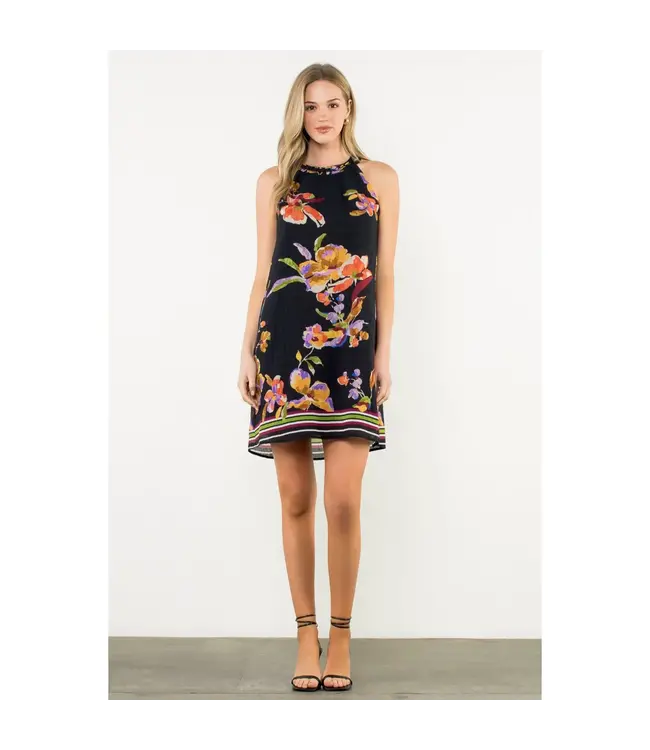 THML Sleeveless Floral Halter Dress