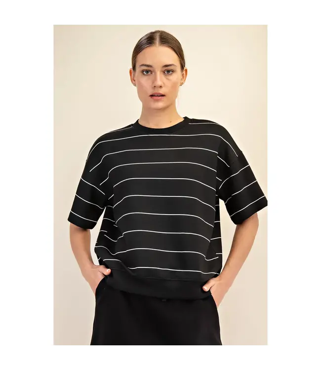 Rae Mode Modal Scuba Stripe Basic S/S Top