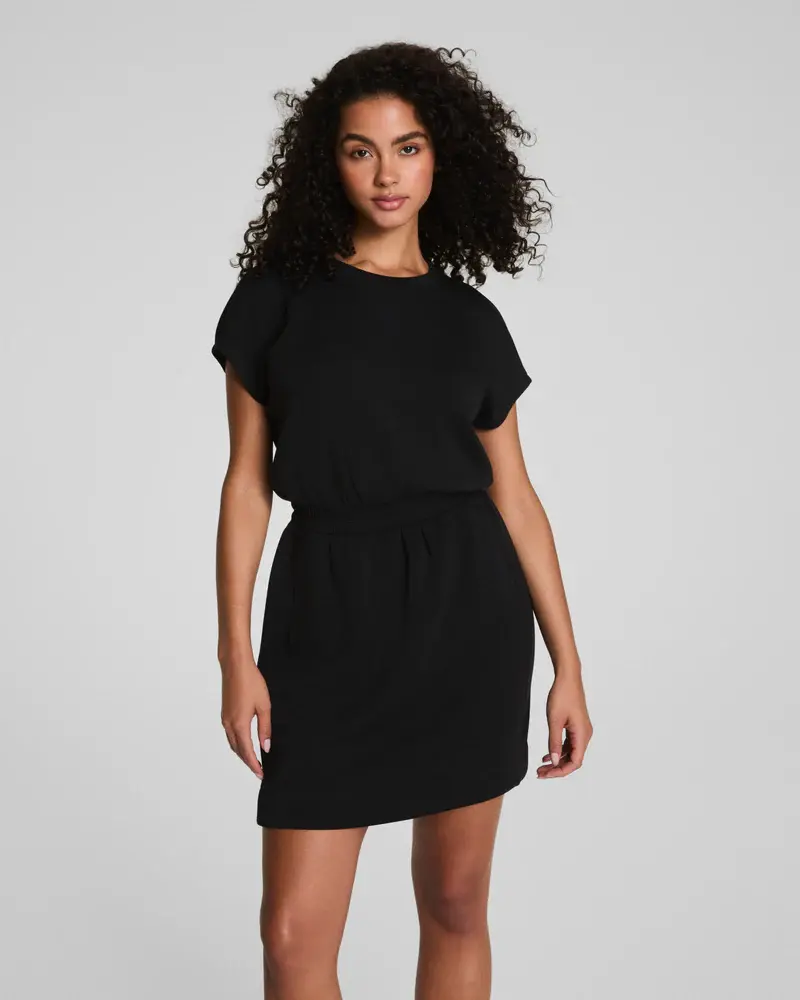 Spanx AirEssentials Cinched Mini Dress - Very Black / L