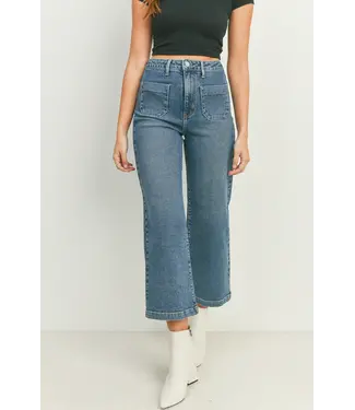 Just Black Denim Sailor Pocket Wide Leg Jeans
