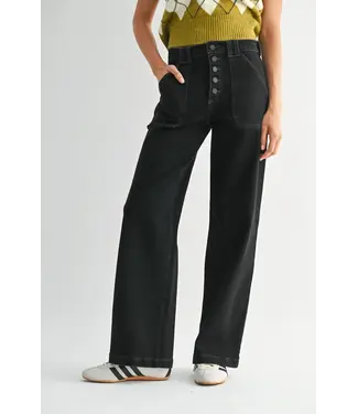 Just Black Denim The Button Down Slim Wide Leg