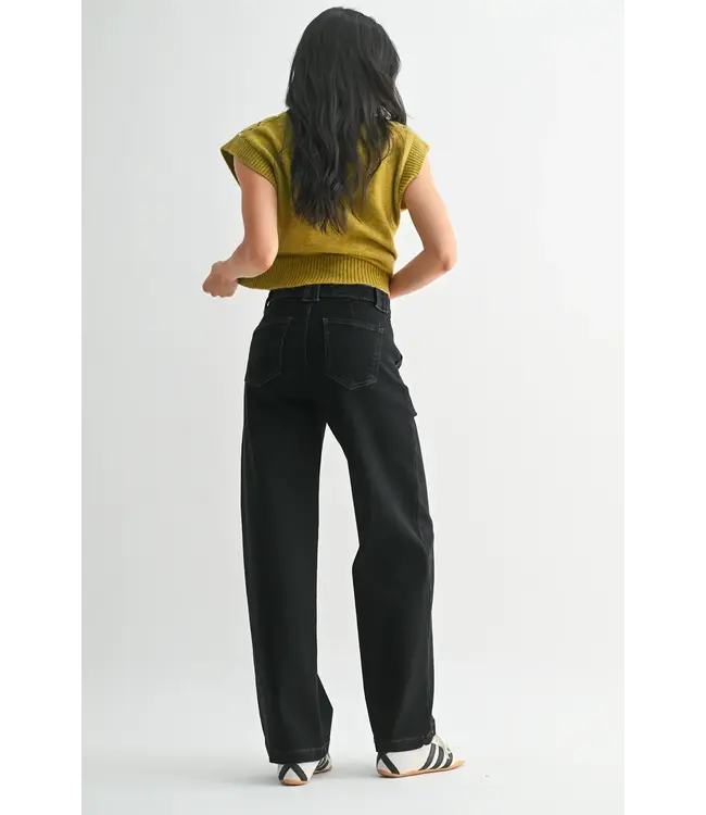 Just Black The Button Down Slim Wide Leg