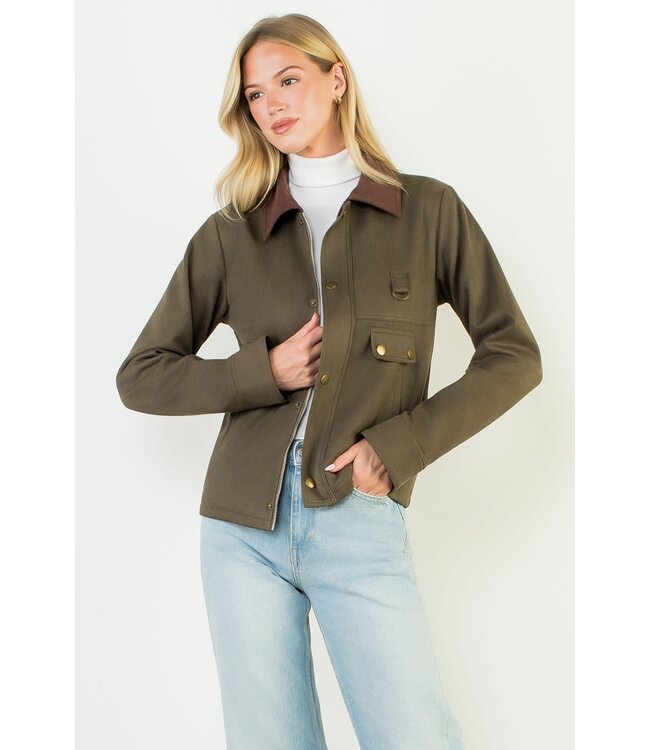 THML Mixed Media Suede Jacket