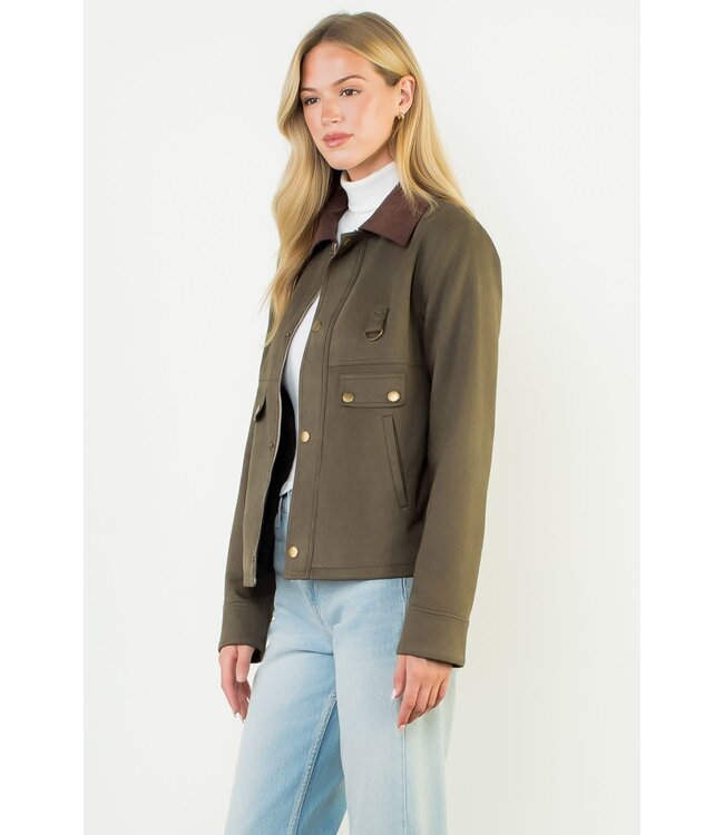 THML Mixed Media Suede Jacket