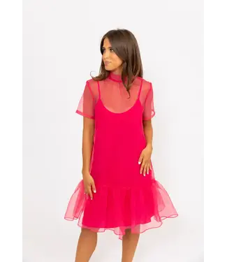Karlie Solid Organza Mock Bow (Short) Dress