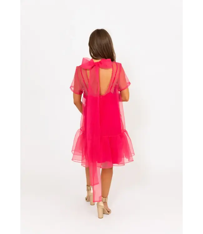 Karlie Solid Organza Mock Bow (Short) Dress