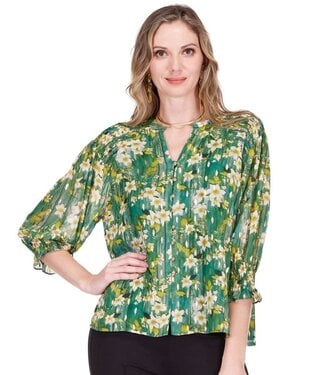 Jade Melody Tam Jade Melody Tam Smocked Shoulder Blouse
