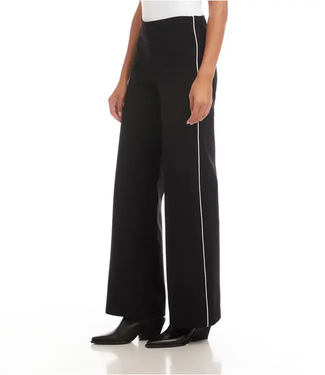 Karen Kane Contrast Piped Wide-Leg Pants