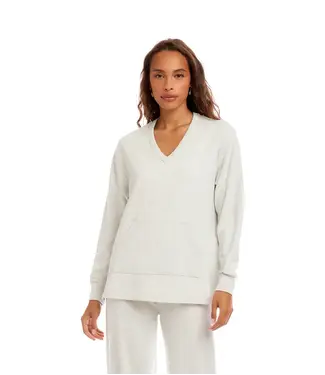 Karen Kane V-Neck Kangaroo Pocket Sweatshirt