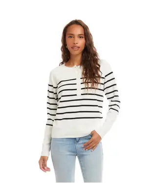 Karen Kane Henley Stripe Sweater