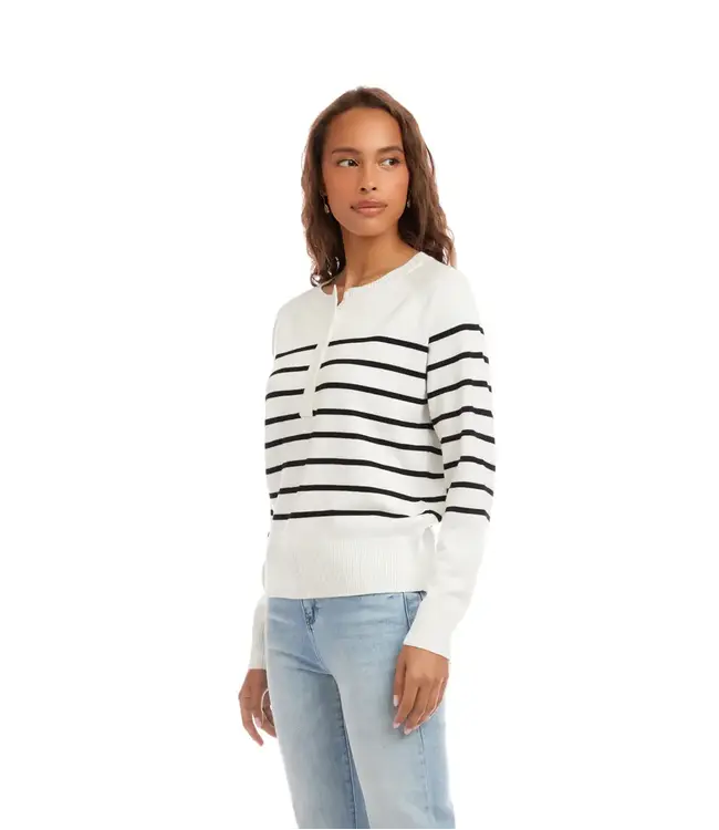 Karen Kane Henley Stripe Sweater