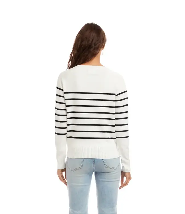 Karen Kane Henley Stripe Sweater