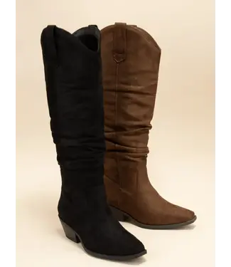 Ccocci Gridley Faux Suede Slough Cuff Western Boots