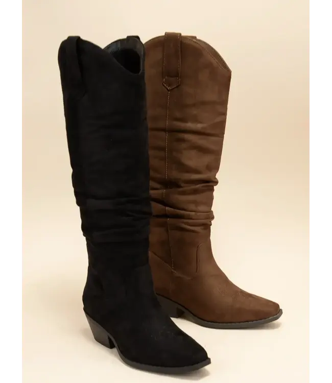 Ccocci Gridley Faux Suede Slough Cuff Western Boots