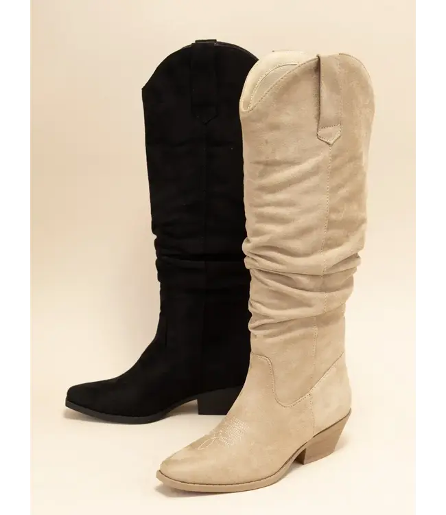 Ccocci Gridley Faux Suede Slough Cuff Western Boots