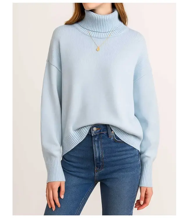 Sweetkarma Solid Turtleneck Knit Sweater