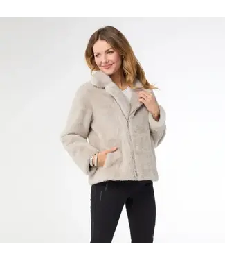 Coco + Carmen Josephiine Faux Fur Moto Jacket