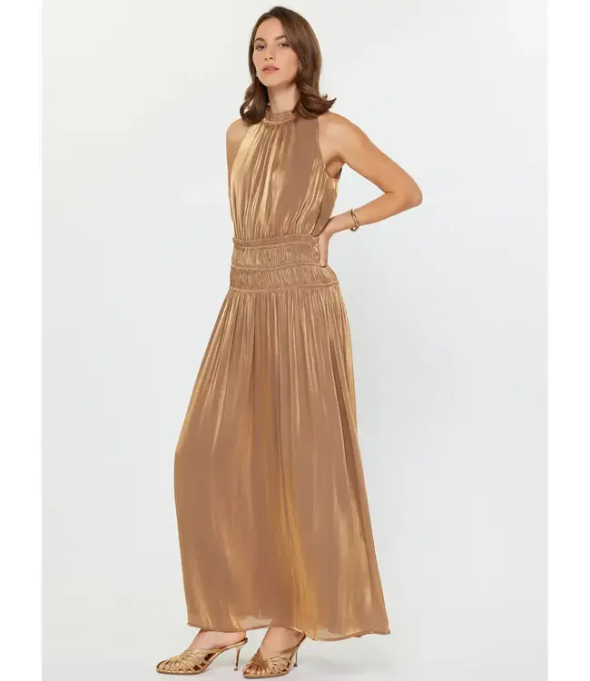 Current Air Metallic Sleeveless Maxi Dress