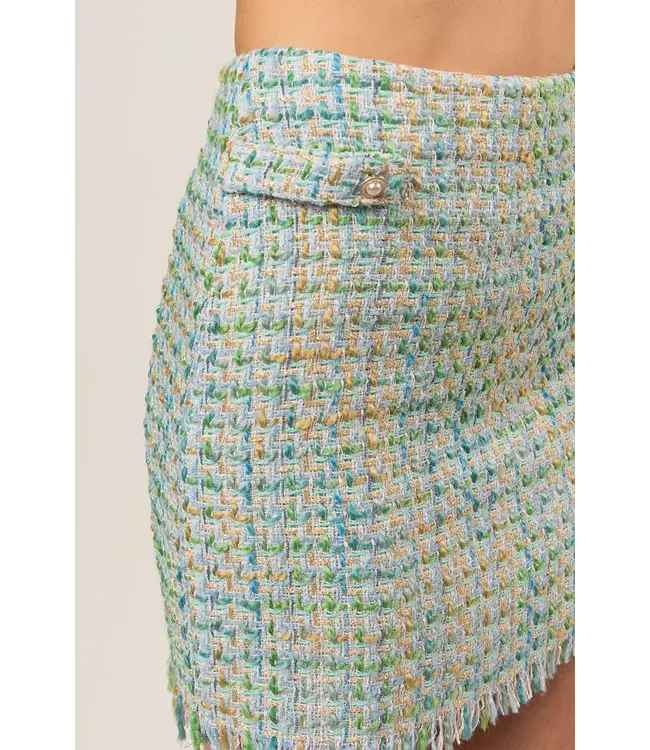 Naked Zebra Fringe Mini Skirt