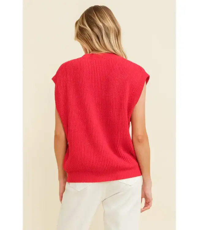 Cloud Ten "Rebels" Embroidered Sleeveless Sweater Top