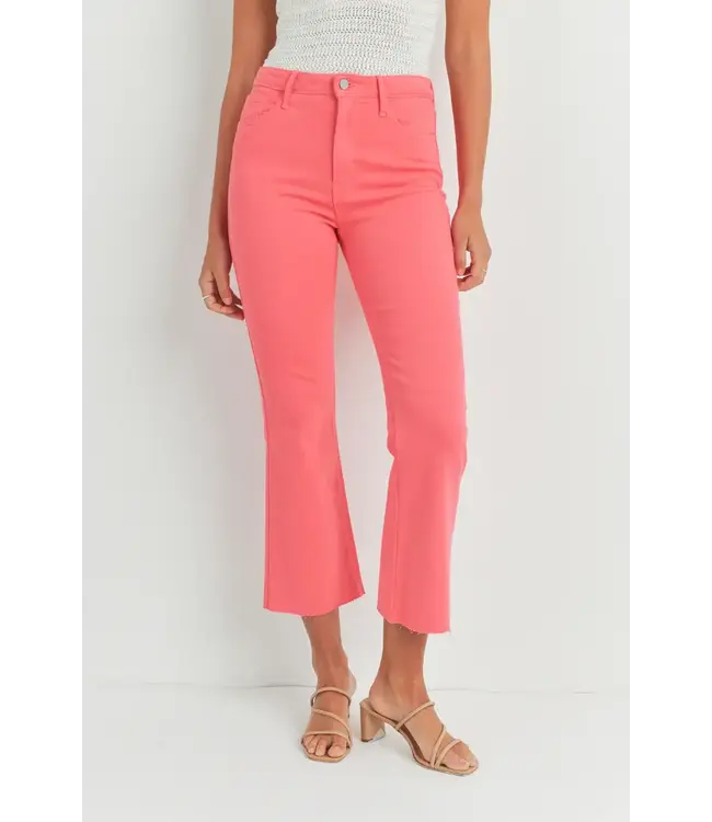 Just Black High Rise Tonal Demi Cropped Flare Jeans