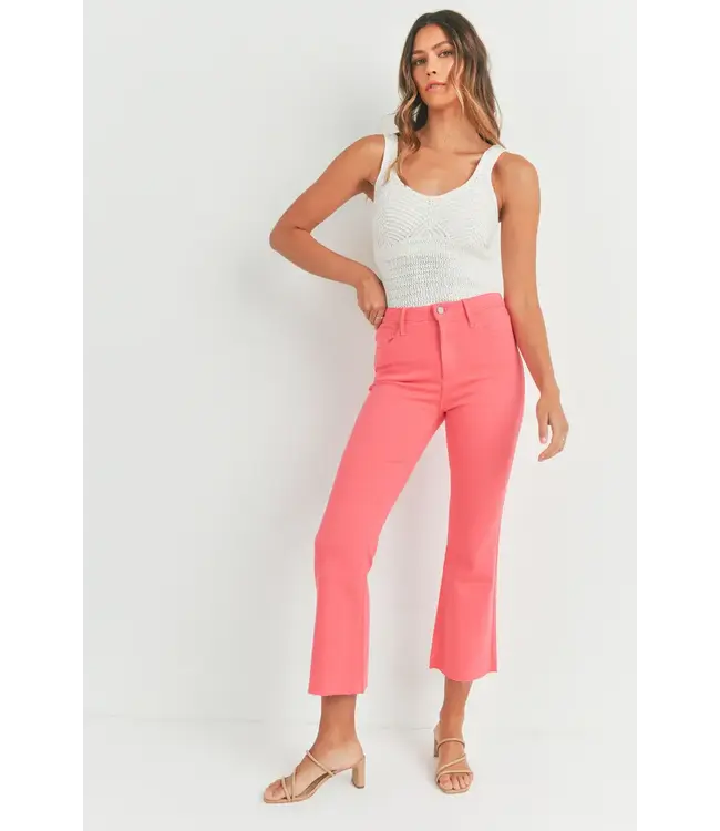 Just Black High Rise Tonal Demi Cropped Flare Jeans