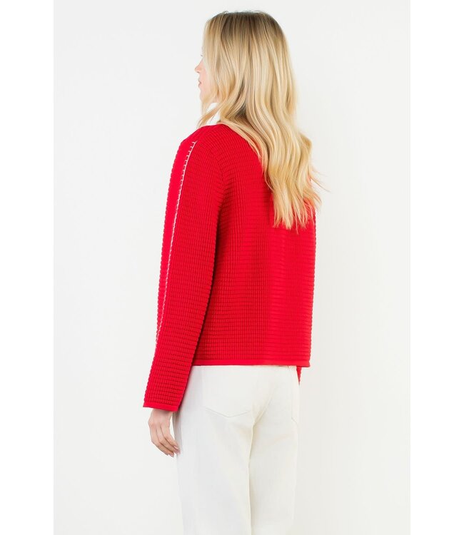THML Collared Contrast Stitch Knit Cardigan