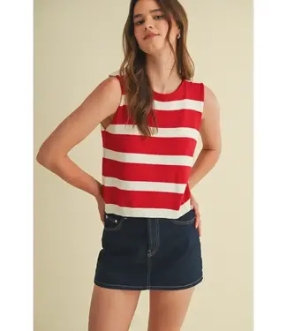 Cloud Ten Striped Sleeveless Sweater Vest