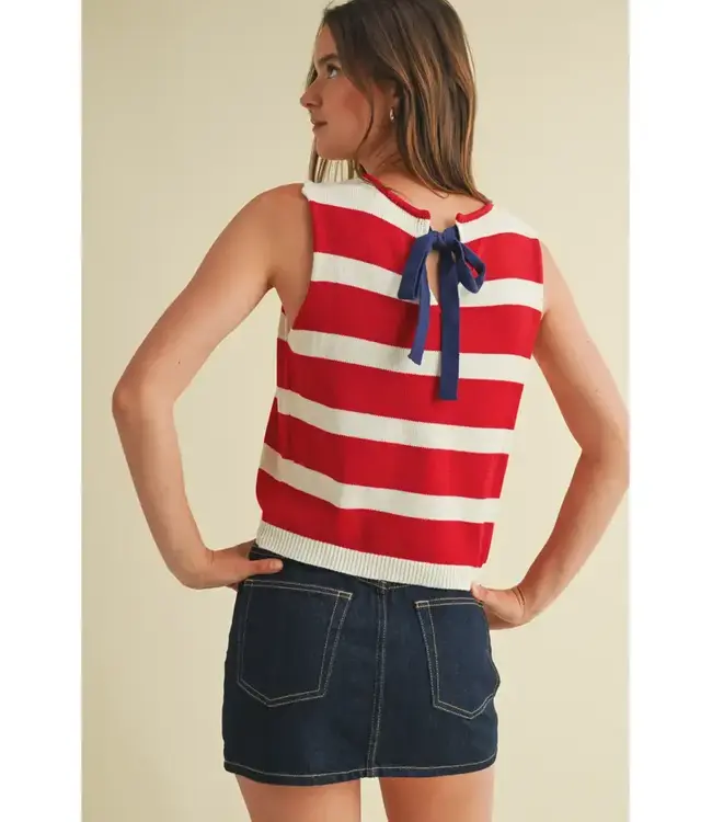 Cloud Ten Striped Sleeveless Sweater Vest