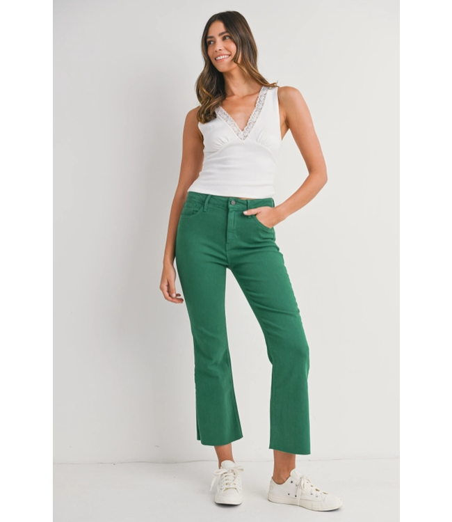 Just Black High Rise Tonal Demi Cropped Flare Jeans