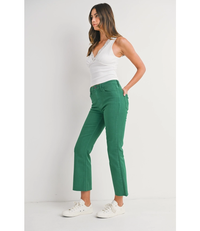 Just Black High Rise Tonal Demi Cropped Flare Jeans