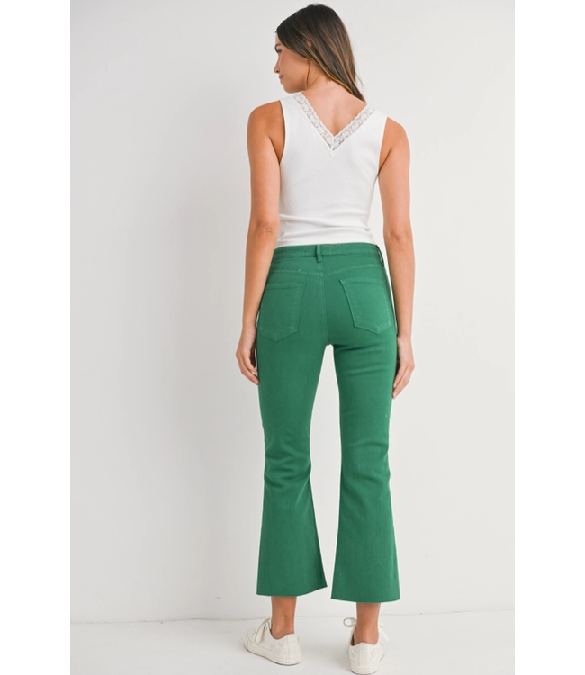 Just Black High Rise Tonal Demi Cropped Flare Jeans