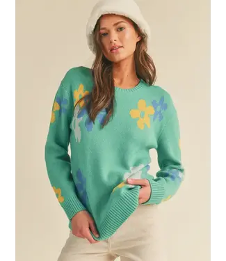 &Merci L/S Flower Pattern Sweater
