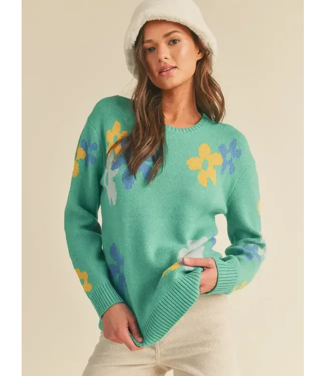 &Merci L/S Flower Pattern Sweater