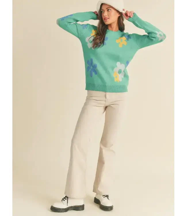 &Merci L/S Flower Pattern Sweater