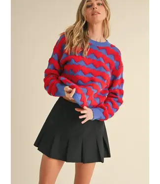 &Merci Embroidery Heart Crew Neck Sweater