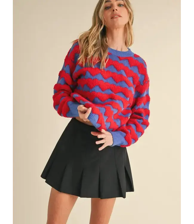 &Merci Embroidery Heart Crew Neck Sweater