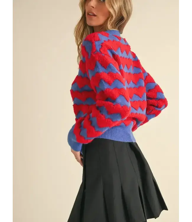 &Merci Embroidery Heart Crew Neck Sweater