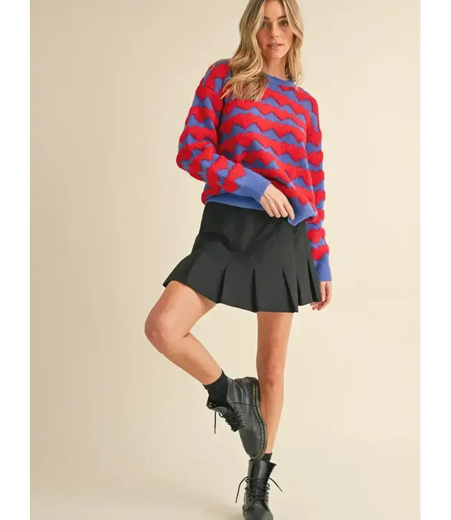 &Merci Embroidery Heart Crew Neck Sweater