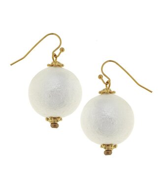 Susan Shaw Cotton Pearl Drop Earrings