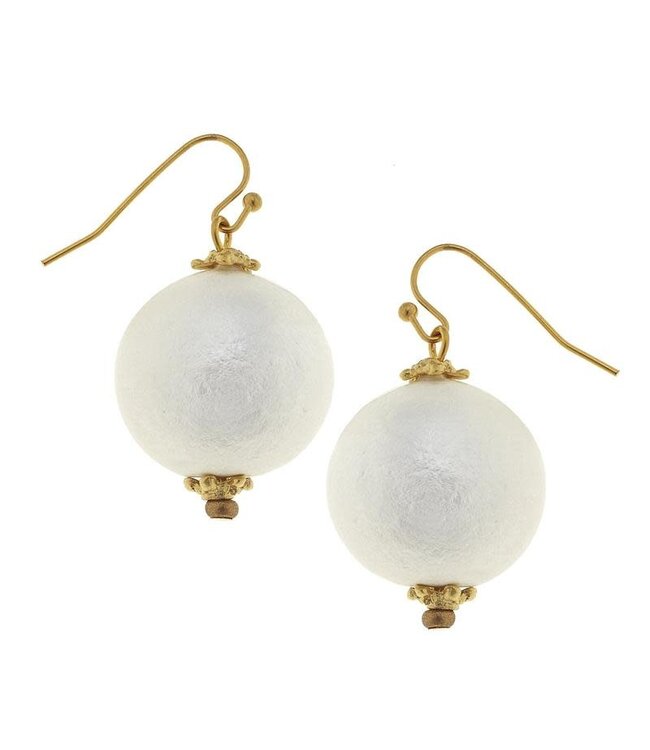 Susan Shaw Cotton Pearl Drop Earrings