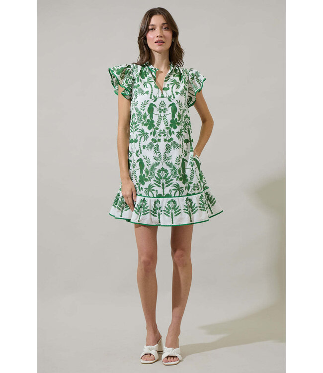 Sugarlips Davina Floral Ebba Shift Mini Dress