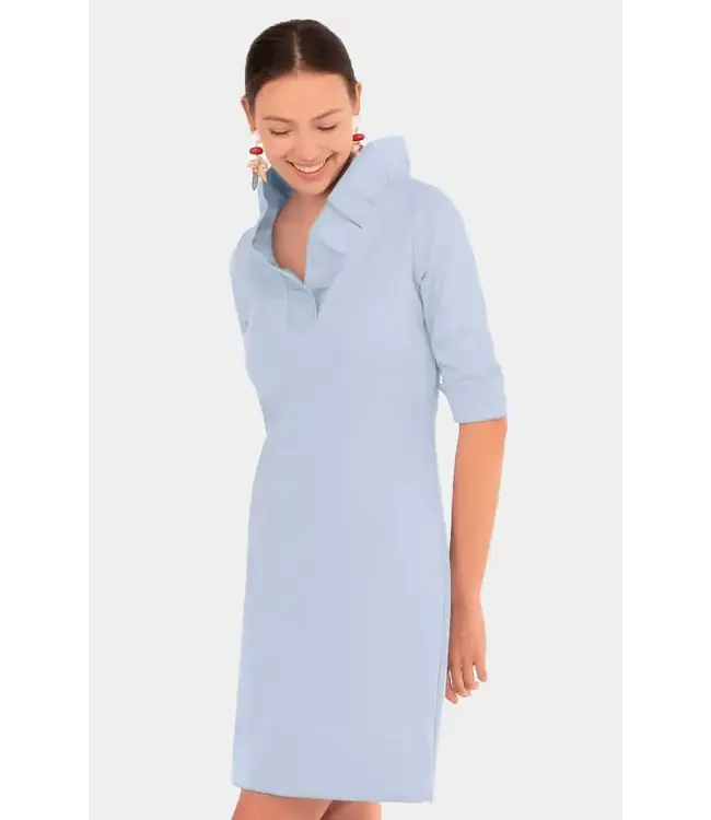 Gretchen Scott Jersey Ruffleneck Dress-Solid